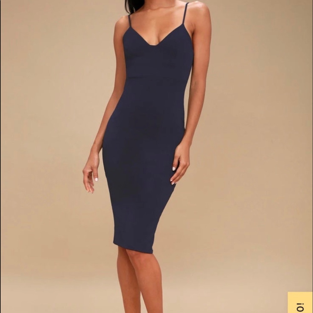 Lulu’s Don’t Tell ‘Em Navy Bodycon Dress